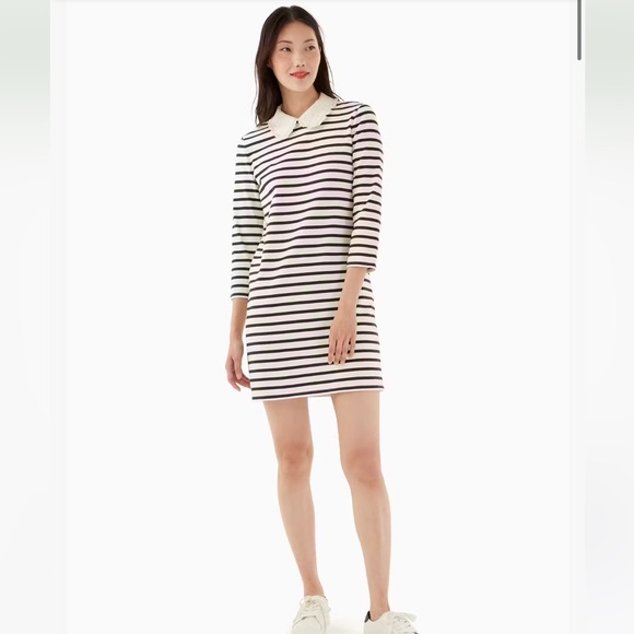 Kate Spade Poplin Collar Striped Tee Dress - Picture 1 of 5